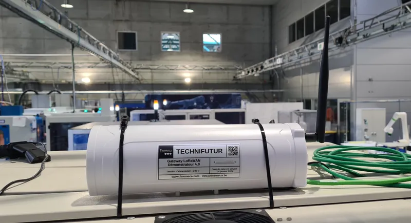 Gateway LoRaWAN Finemeca installée sur le démonstrateur Technifutur
